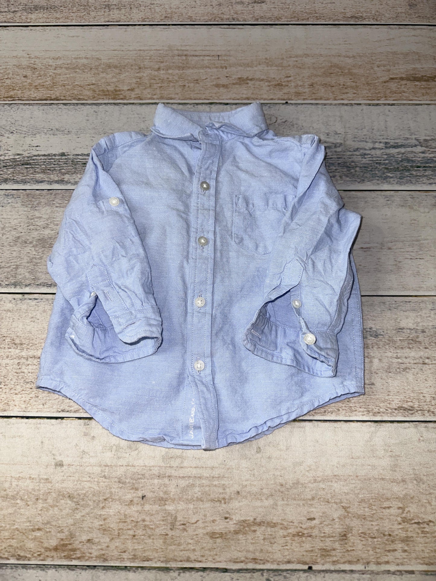Janie and Jack Boys Button Down Short Sleeve Size: 12-18 months