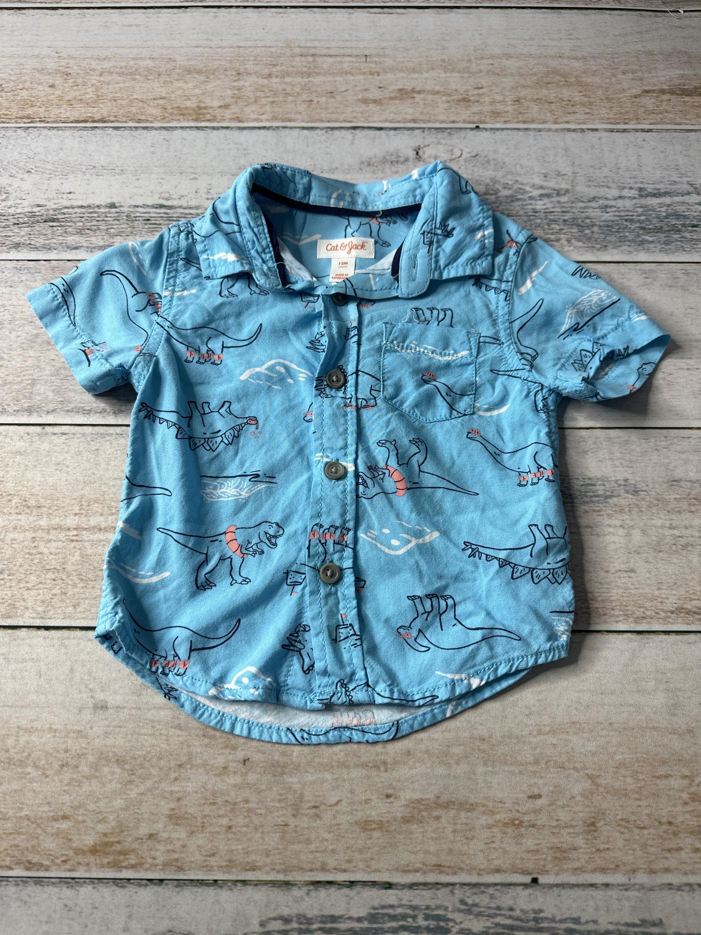 Cat & Jack Unisex Button Down Short Sleeve Size: 12 months