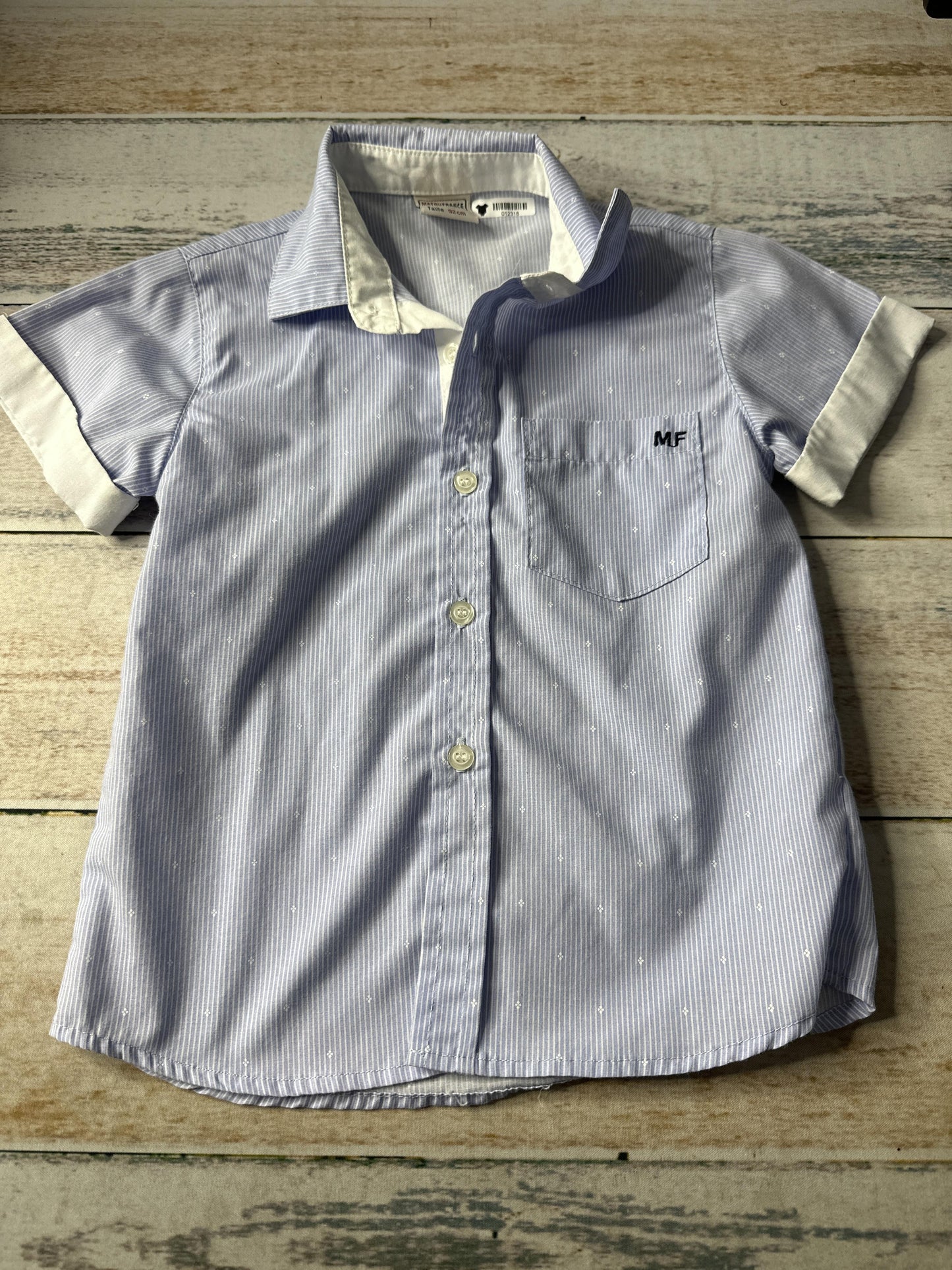 Unisex Button Down Short Sleeve Size: 2T