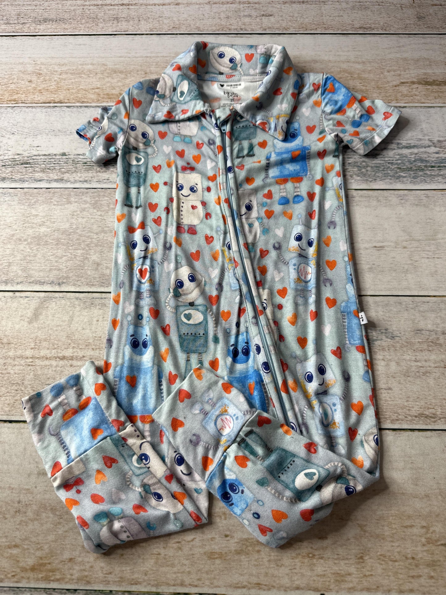 Birdie Bean Unisex Button Down Short Sleeve Size: 2T