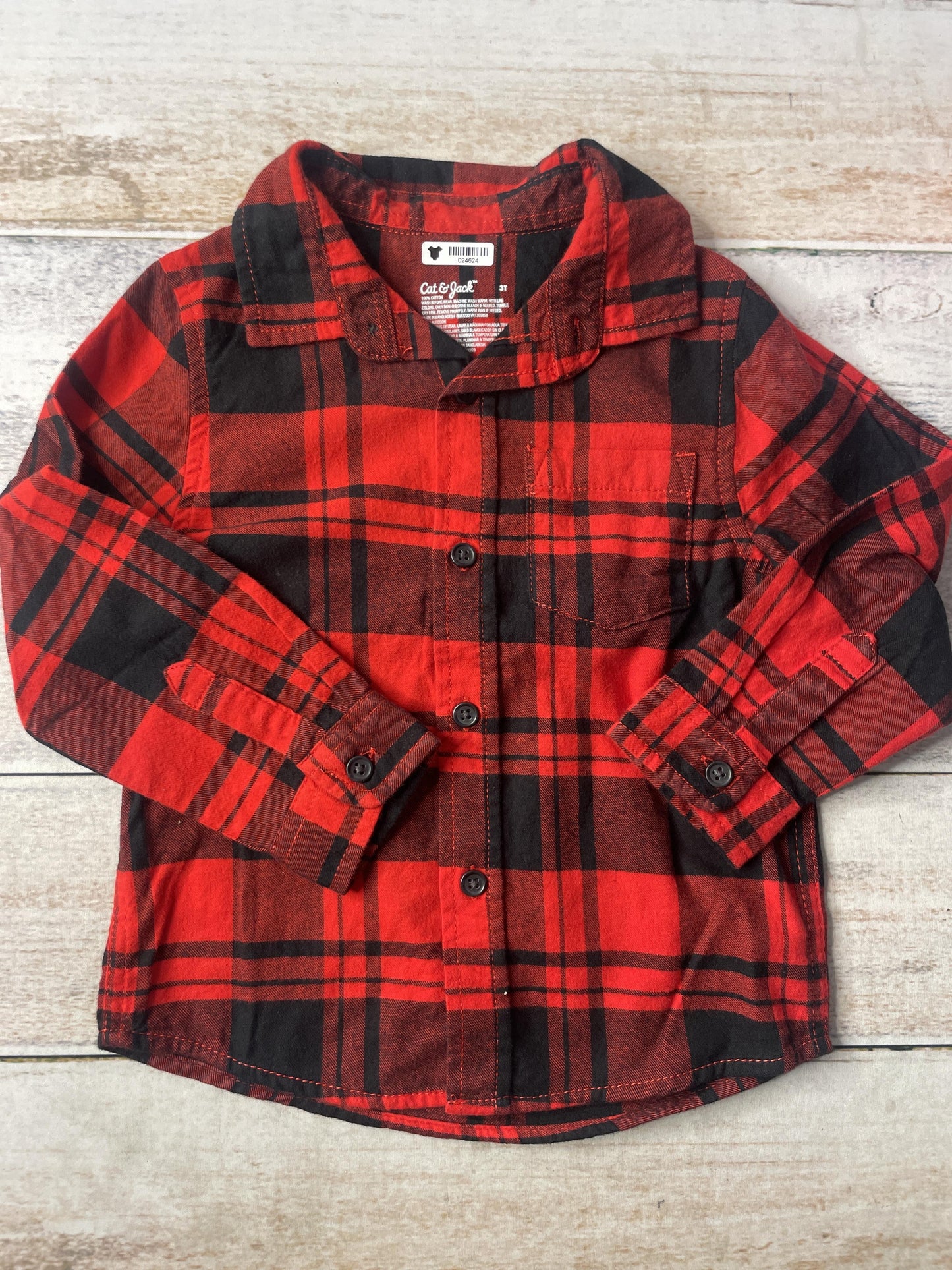 Cat & Jack Unisex Button Down Short Sleeve Size: 3T