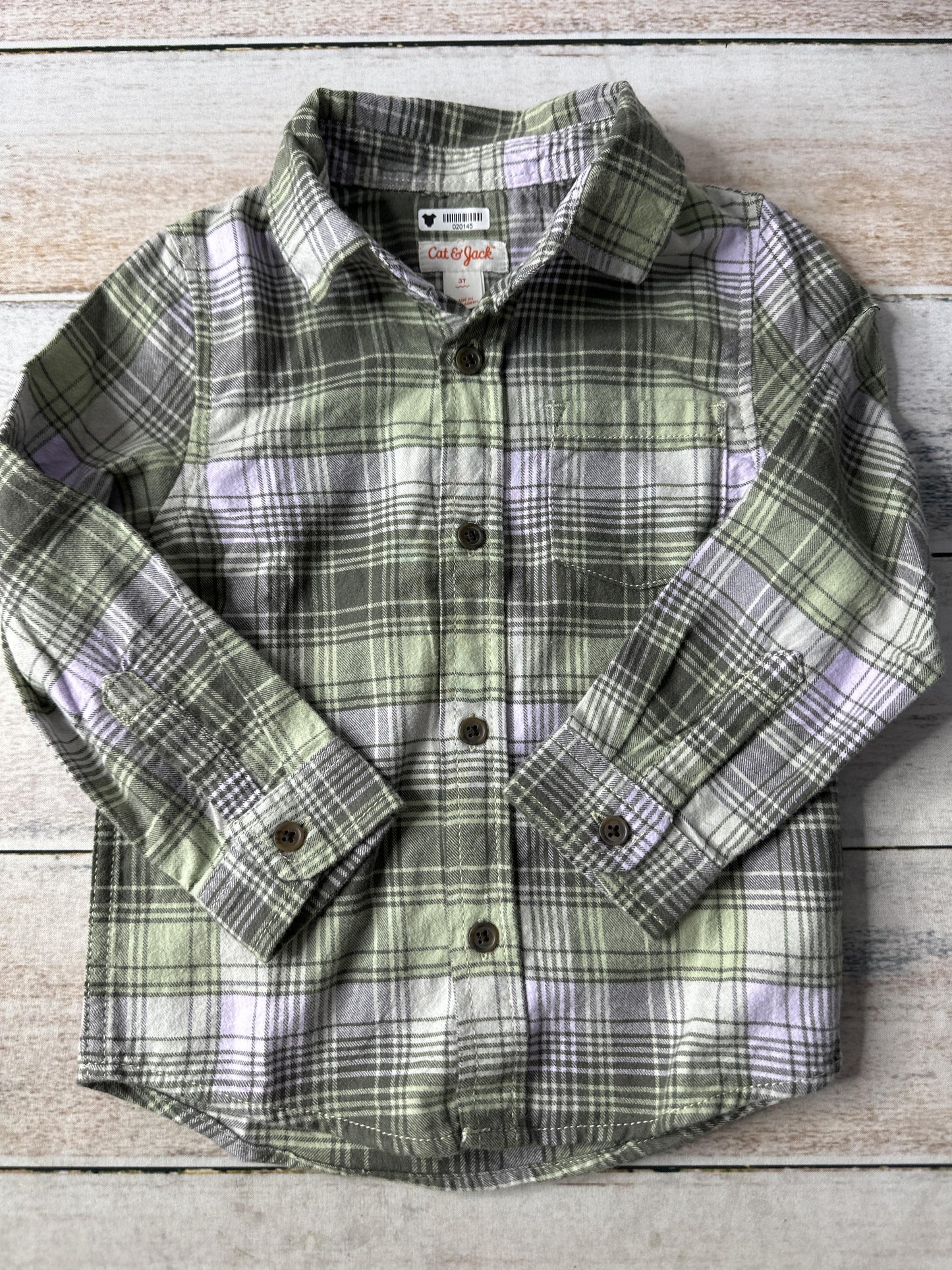 Unisex Button Down Short Sleeve Size: 3T