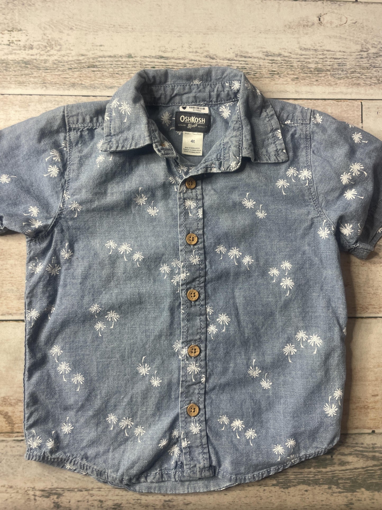 Unisex Button Down Short Sleeve Size: 4T