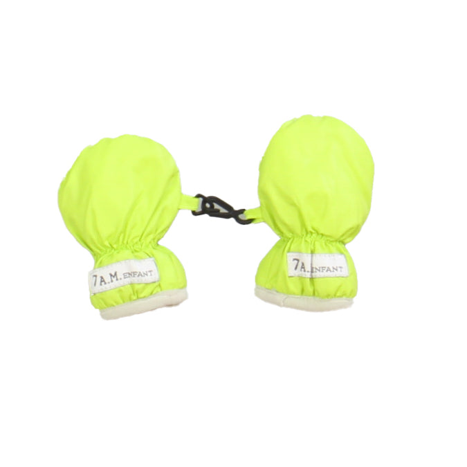 7 A.M. Enfant Unisex Green Mittens Size: 0-3 Months Green