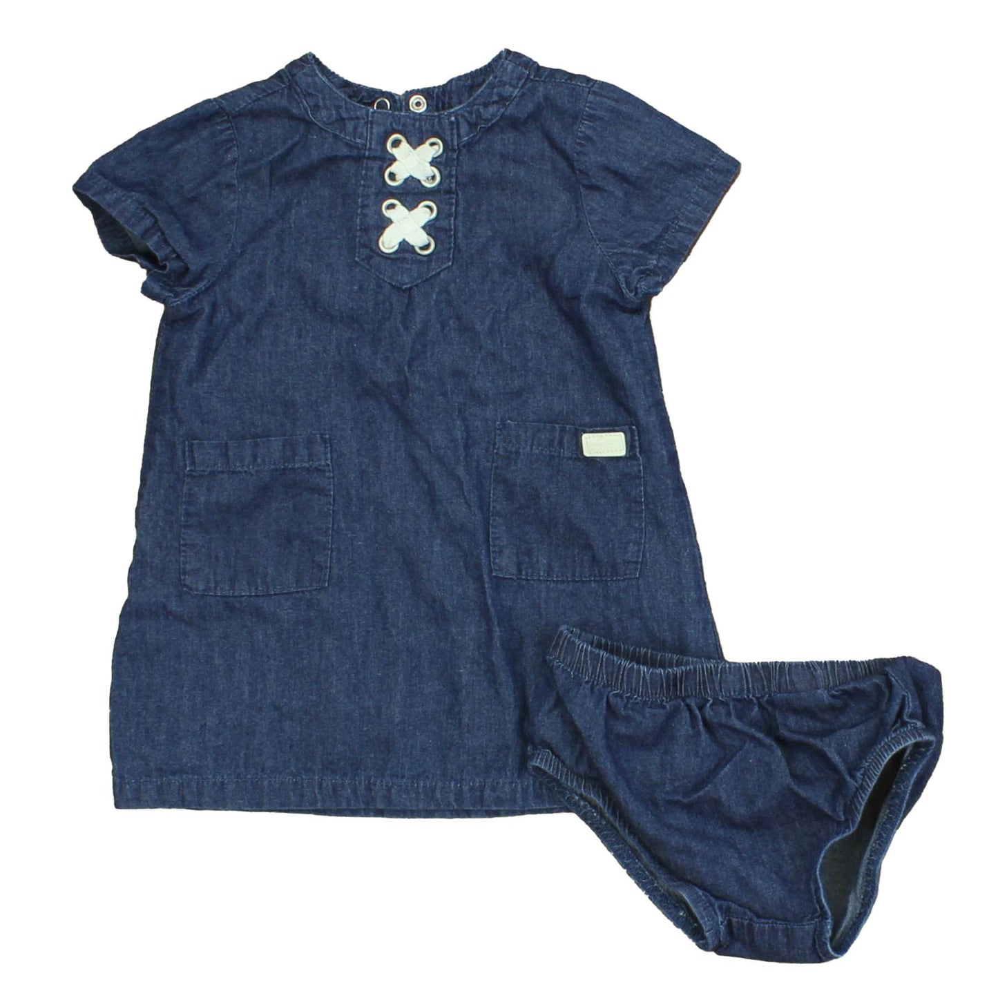 7 for all Mankind Girls Blue Dress Size: 6-9 Months Blue