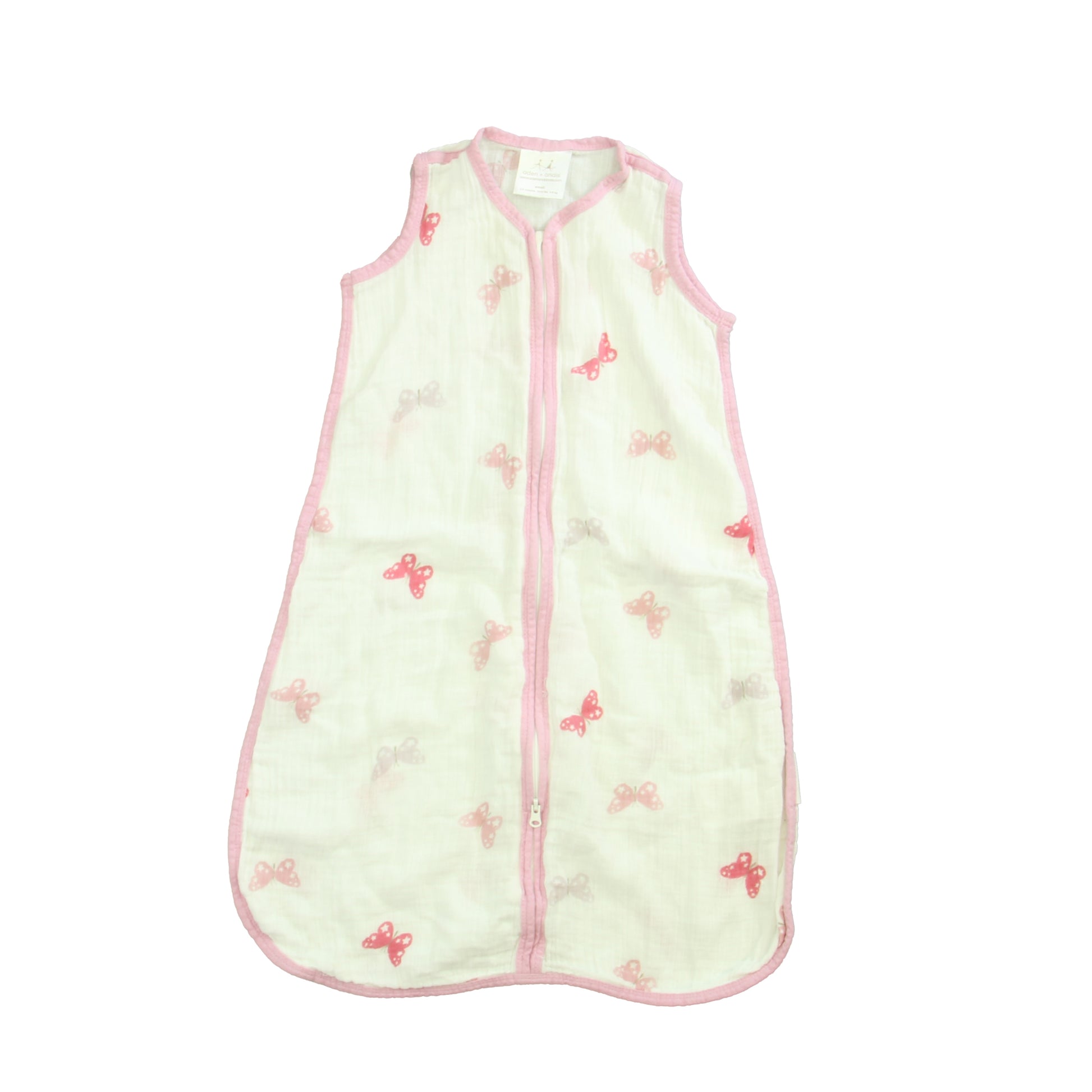 Aden + Anais Girls Pink | White Sleepsack Size: 0-6 Months Pink | White