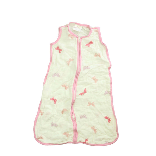 Aden + Anais Girls White | Pink | Butterflies Sleepsack Size: 0-6 Months White | Pink | Butterflies