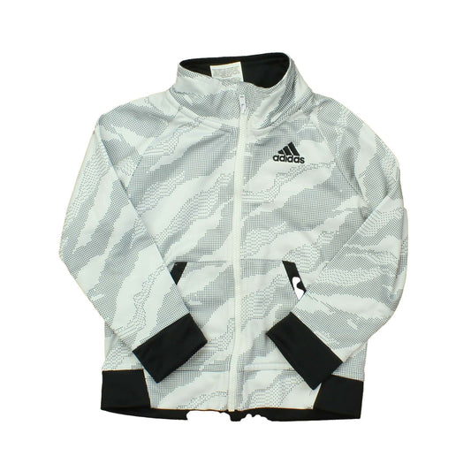 Adidas Unisex White | Black Jacket Size: 24 Months White | Black