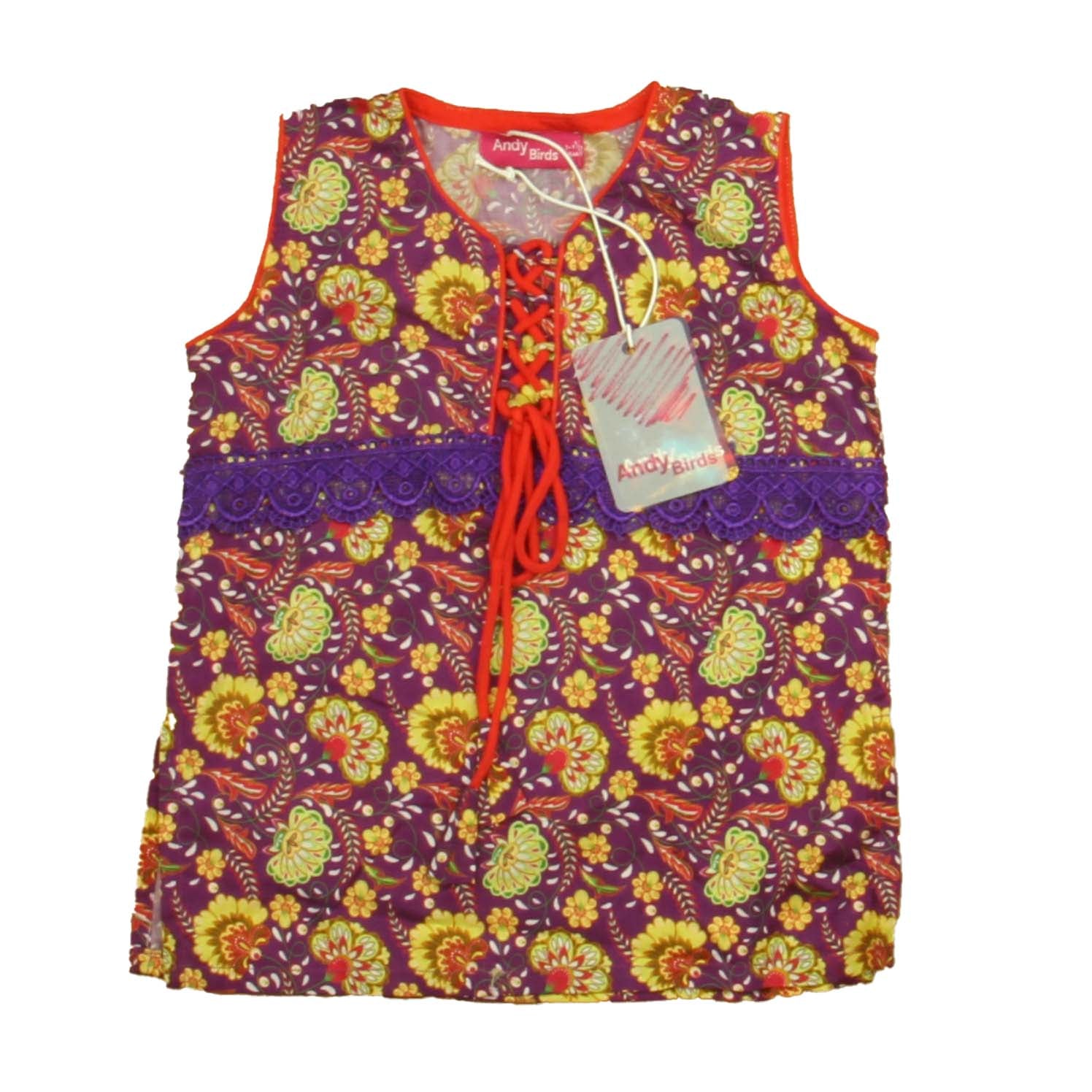 Andy Birds Girls Purple | Red Dress Size: 18-24 Months Purple | Red