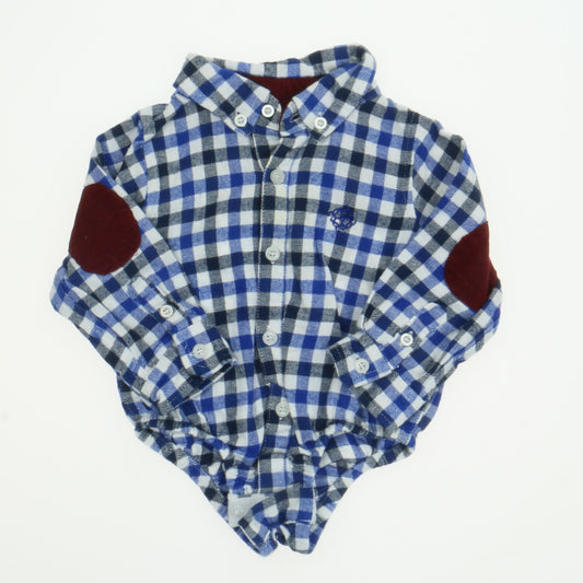 Andy & Evan Boys Blue | Plaid Onesie Size: 3-6 Months Blue | Plaid