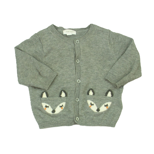 Angel Dear Unisex Grey | Fox Cardigan Size: 3-6 Months Grey | Fox