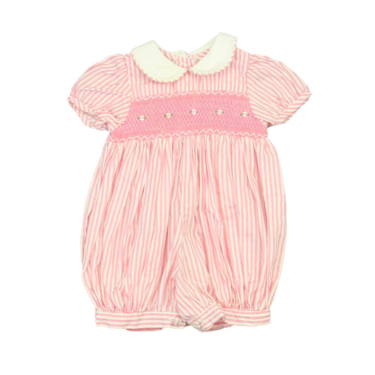 Annafie Girls Pink | White Romper Size: 3 Months Pink | White