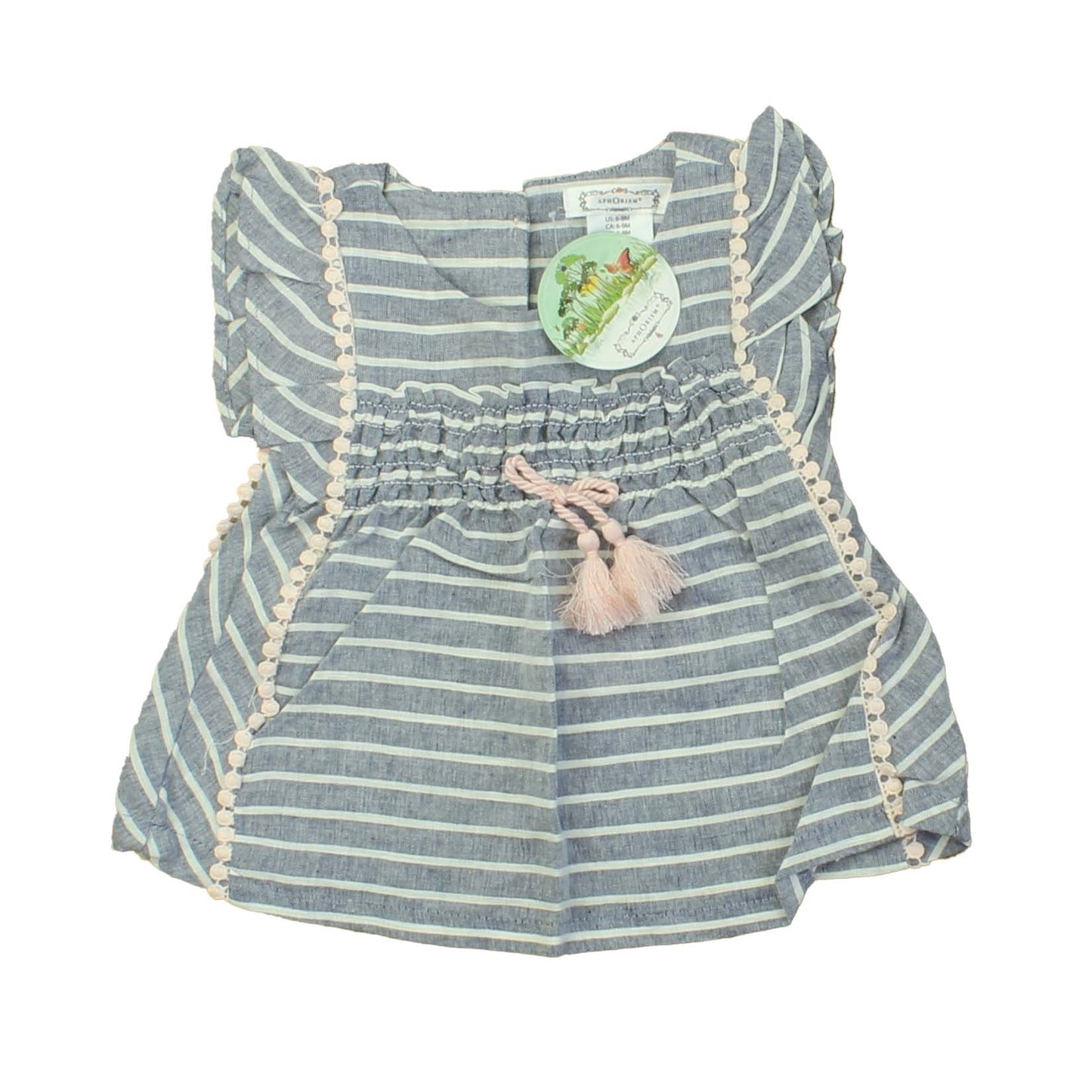 Aphorism Girls Blue | White | Stripes Dress Size: 6-9 Months Blue | White | Stripes