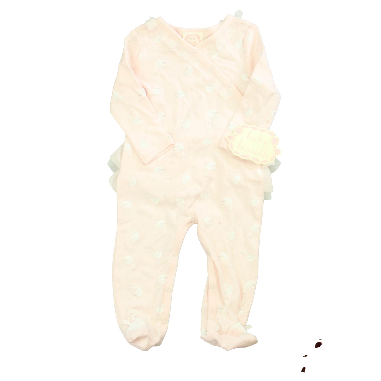 Baby Biscotti Girls Pink Swan Long Sleeve Outfit Size: 9 Months Pink Swan