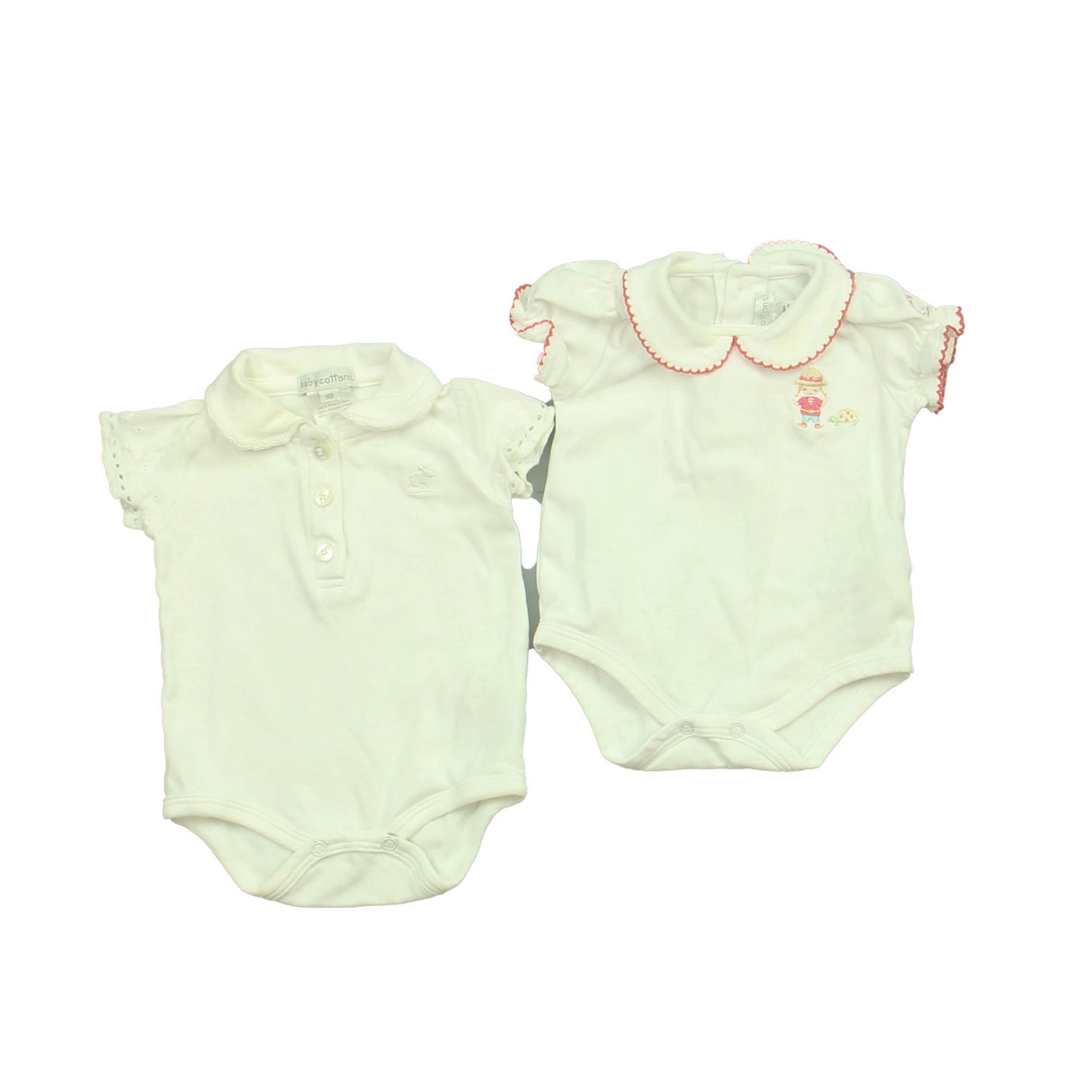 Baby Cottons Girls White Onesie Size: Newborn White