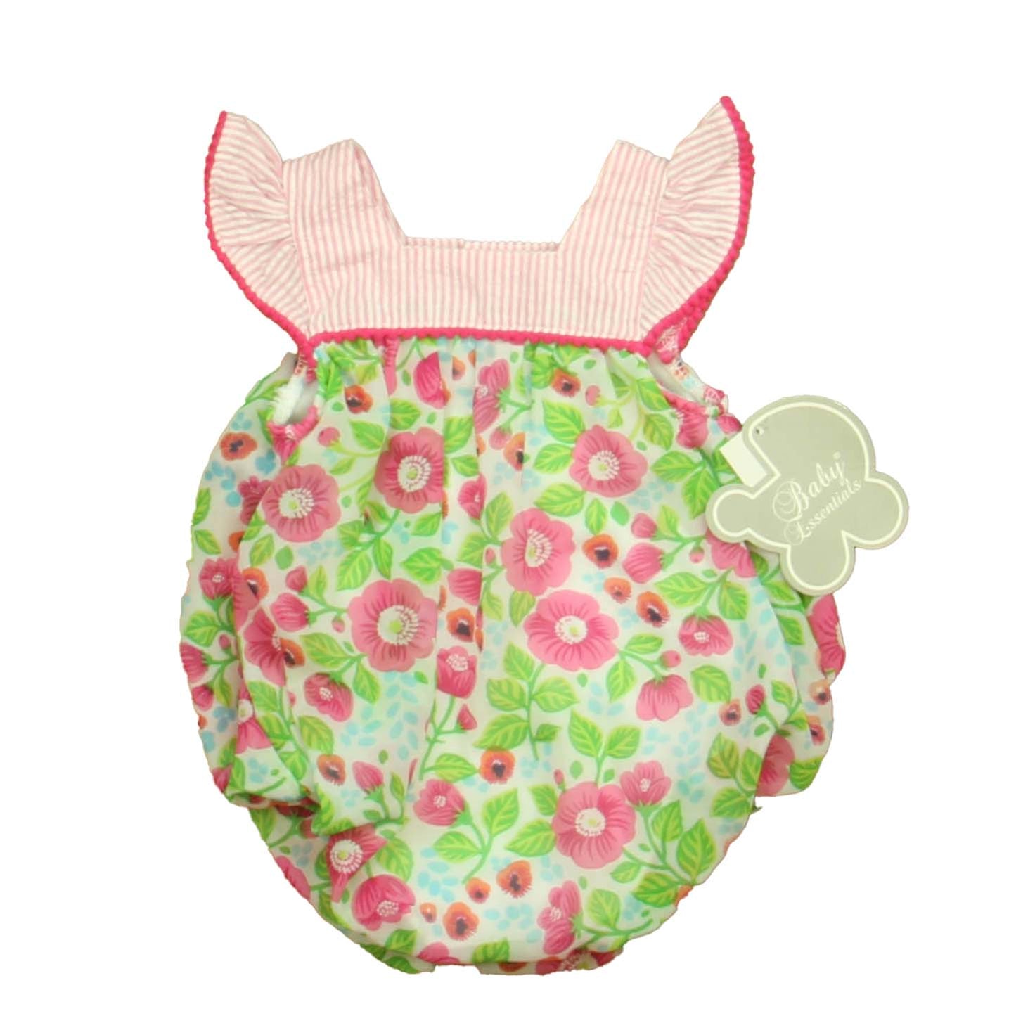 Baby Essentials Girls Pink | Green Romper Size: 6 Months Pink | Green