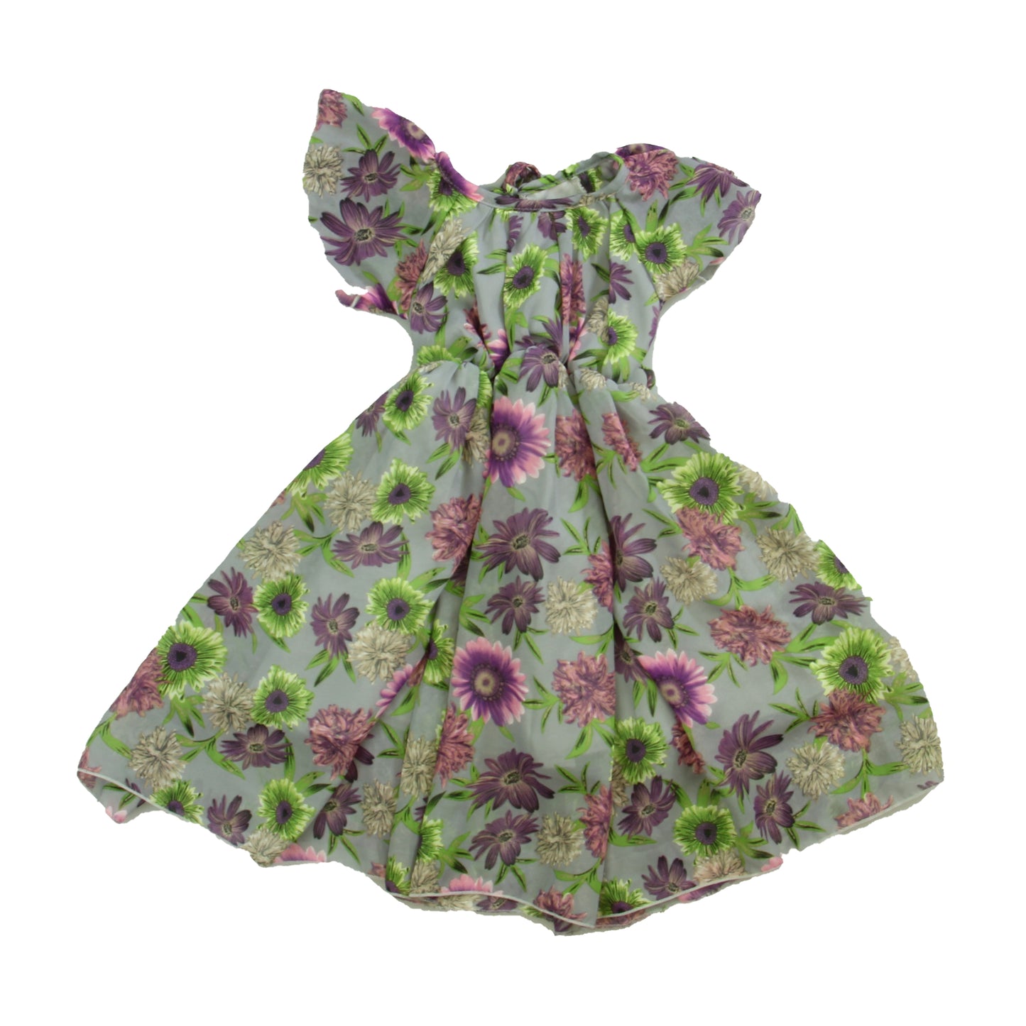 Bailey's Blossoms Girls Grey | Floral Dress Size: 9-12 Months Grey | Floral