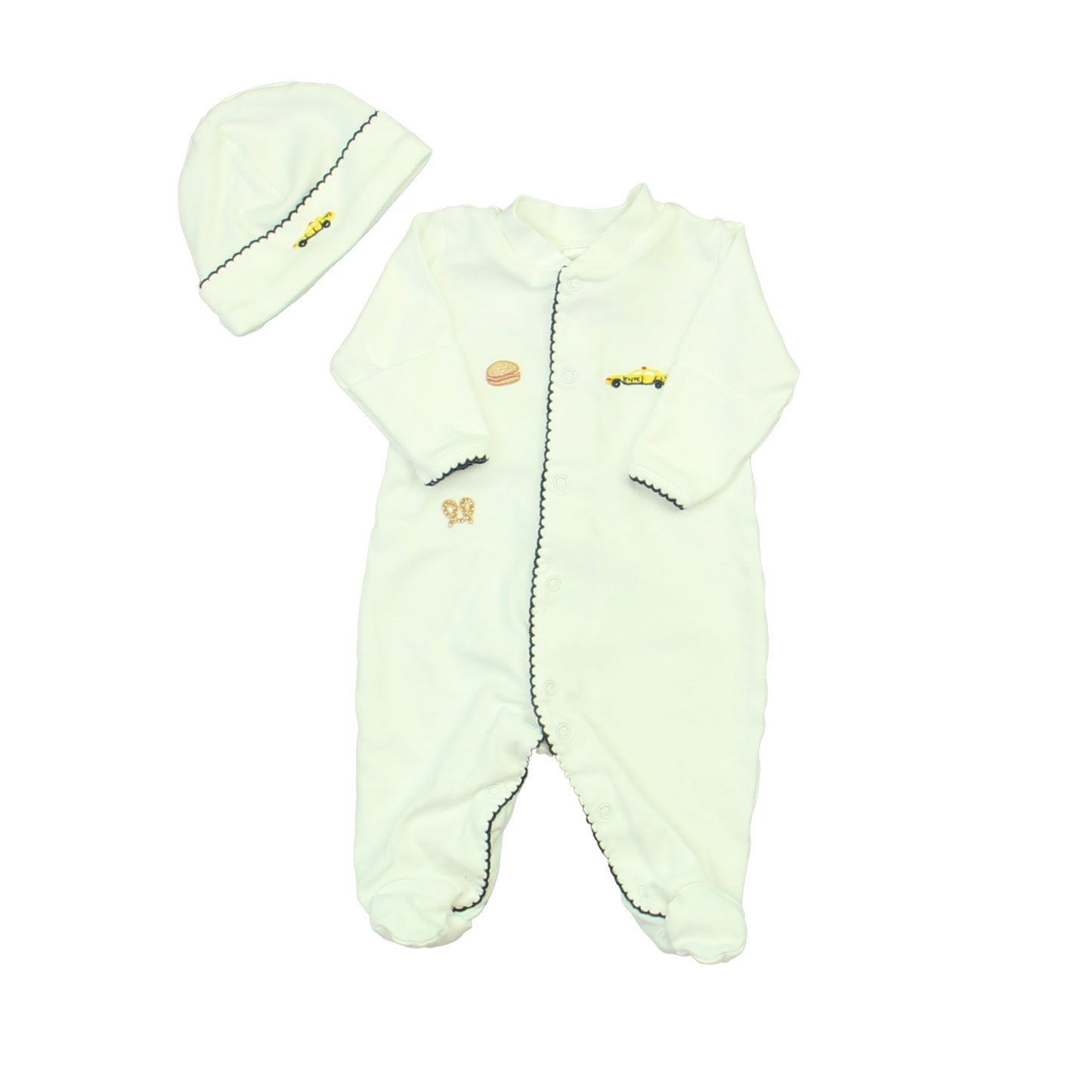 Barney's. Boys White Long Sleeve Outfit Size: New Born White