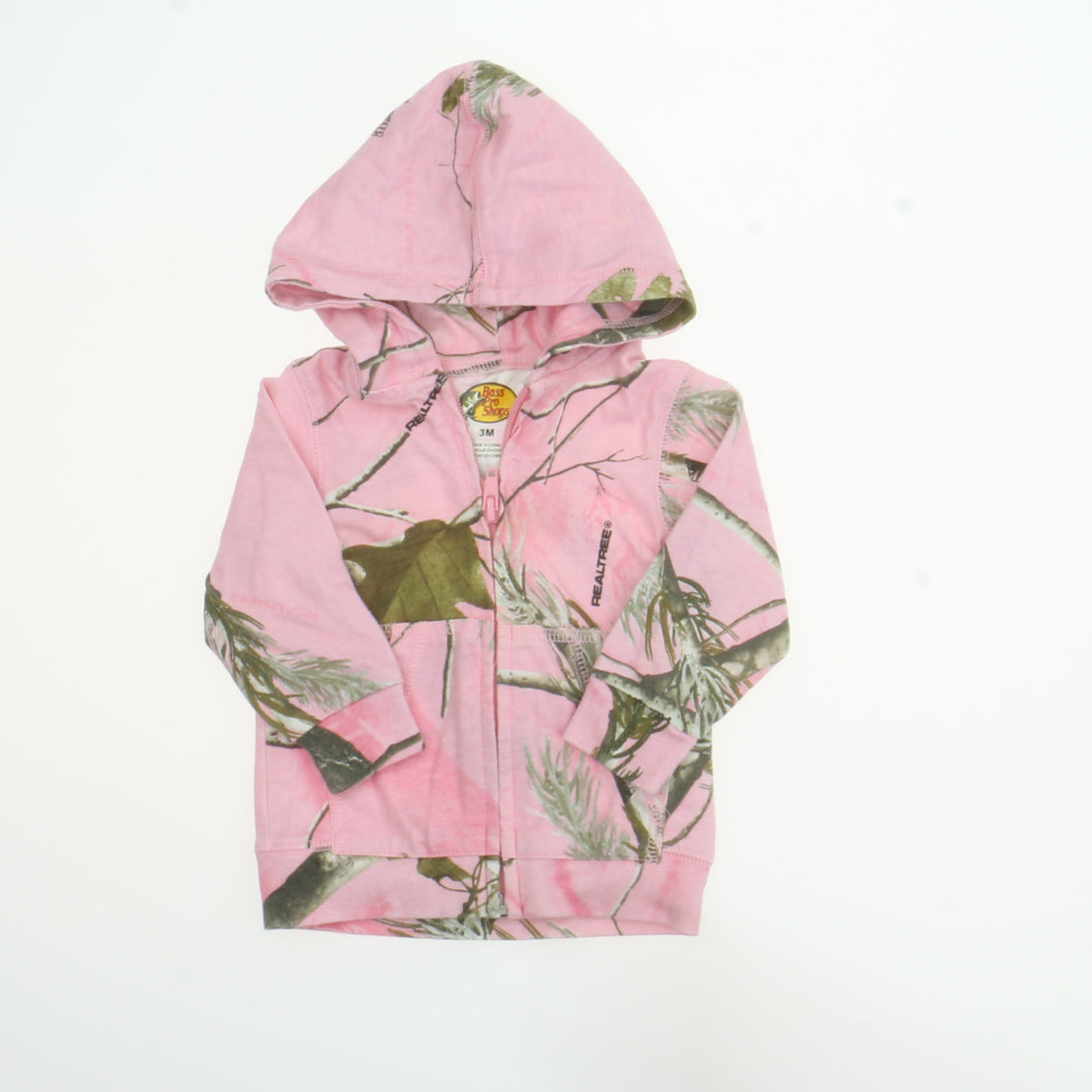 Bass Pro Shops Girls Pink | Green Plants Sweatshirt Size: 3 Months Pink | Green Plants