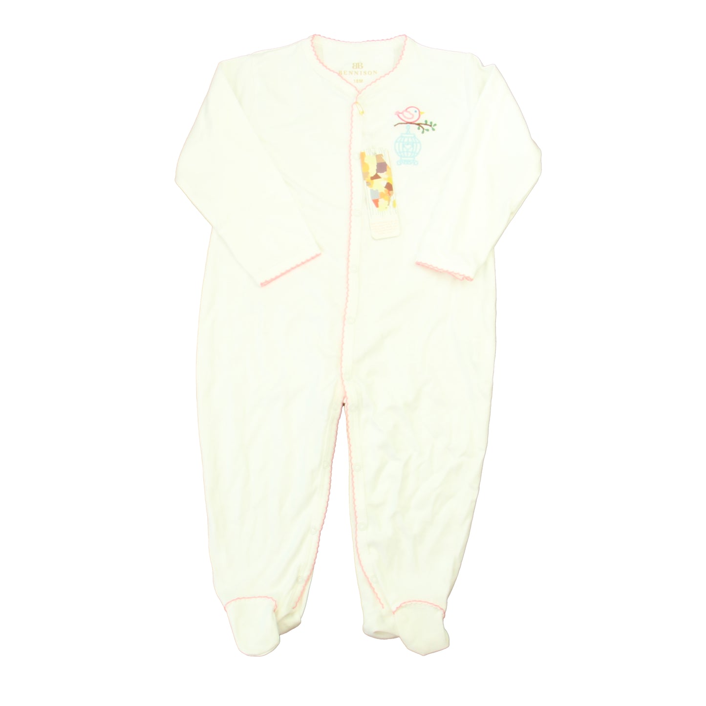 Bennison Girls White | Pink Long Sleeve Outfit Size: 18 Months White | Pink