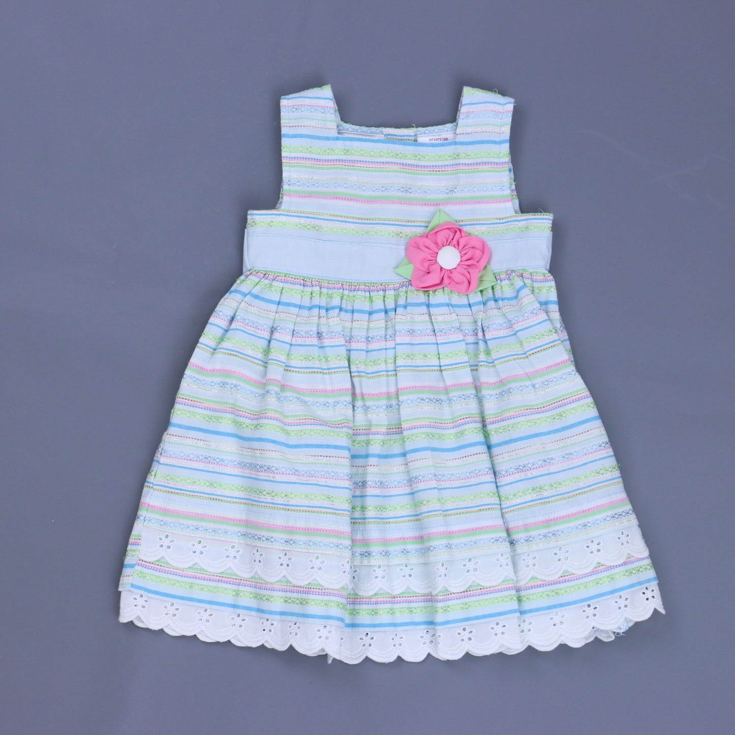 BlueBeri Boulevard Girls Blue | Green Dress Size: 12 Months Blue | Green