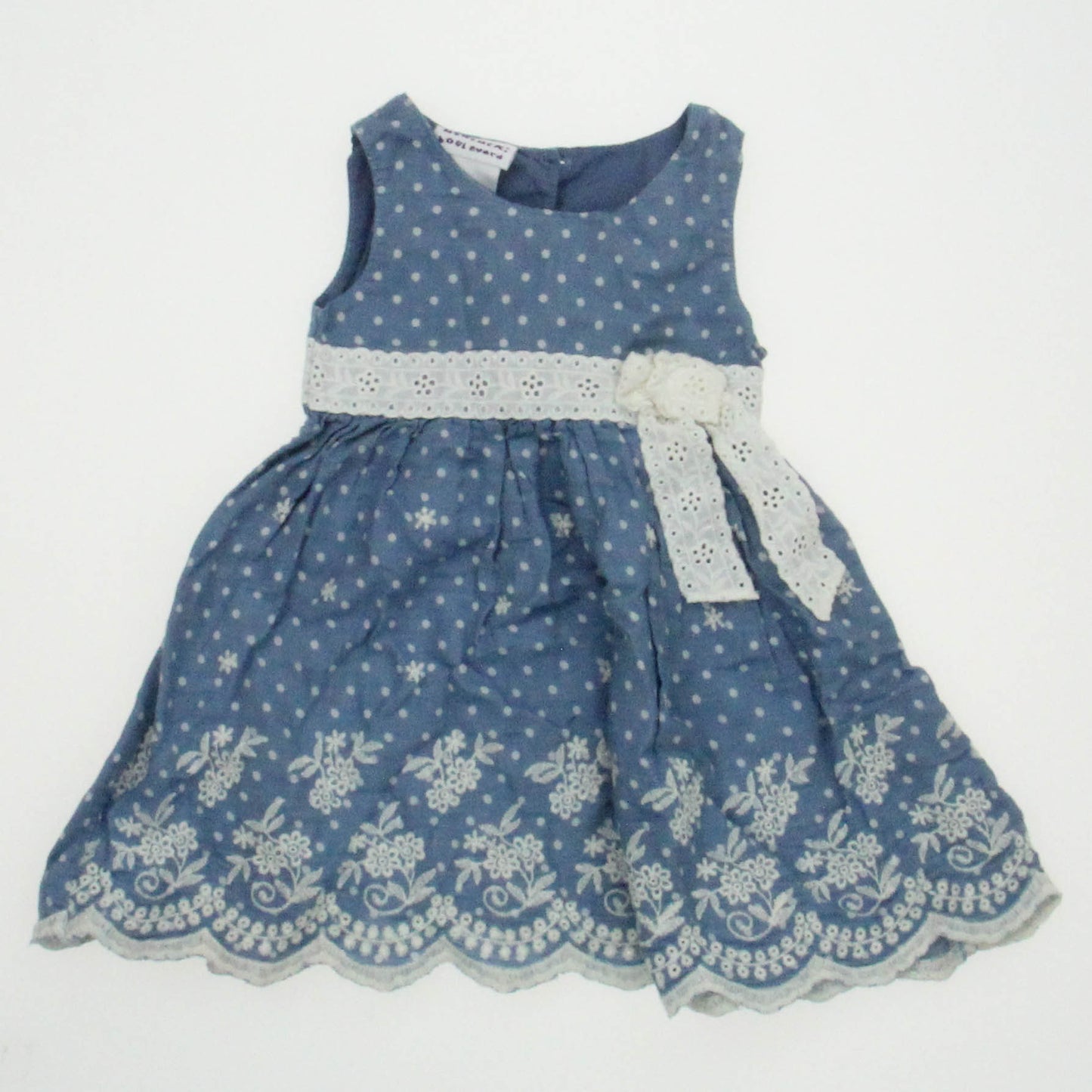 BlueBeri Boulevard Girls Blue | White Dress Size: 12 Months Blue | White