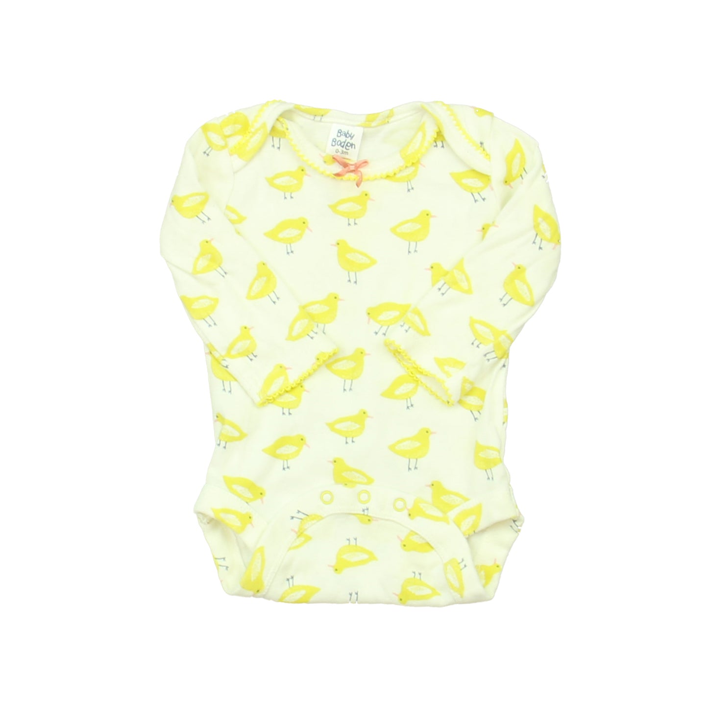 Boden Unisex White | Yellow Onesie Size: 0-3 Months White | Yellow