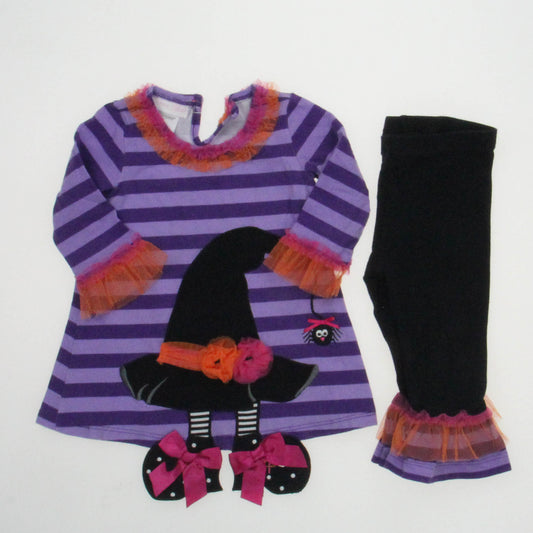 Bonnie Baby Girls Black | Purple Apparel Sets Size: 12 Months Black | Purple
