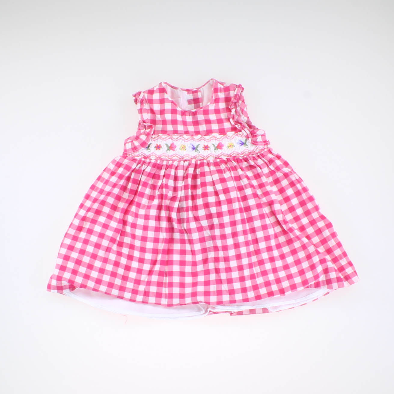 Bonnie Baby Girls Pink | White | Gingham Dress Size: 12 Months Pink | White | Gingham