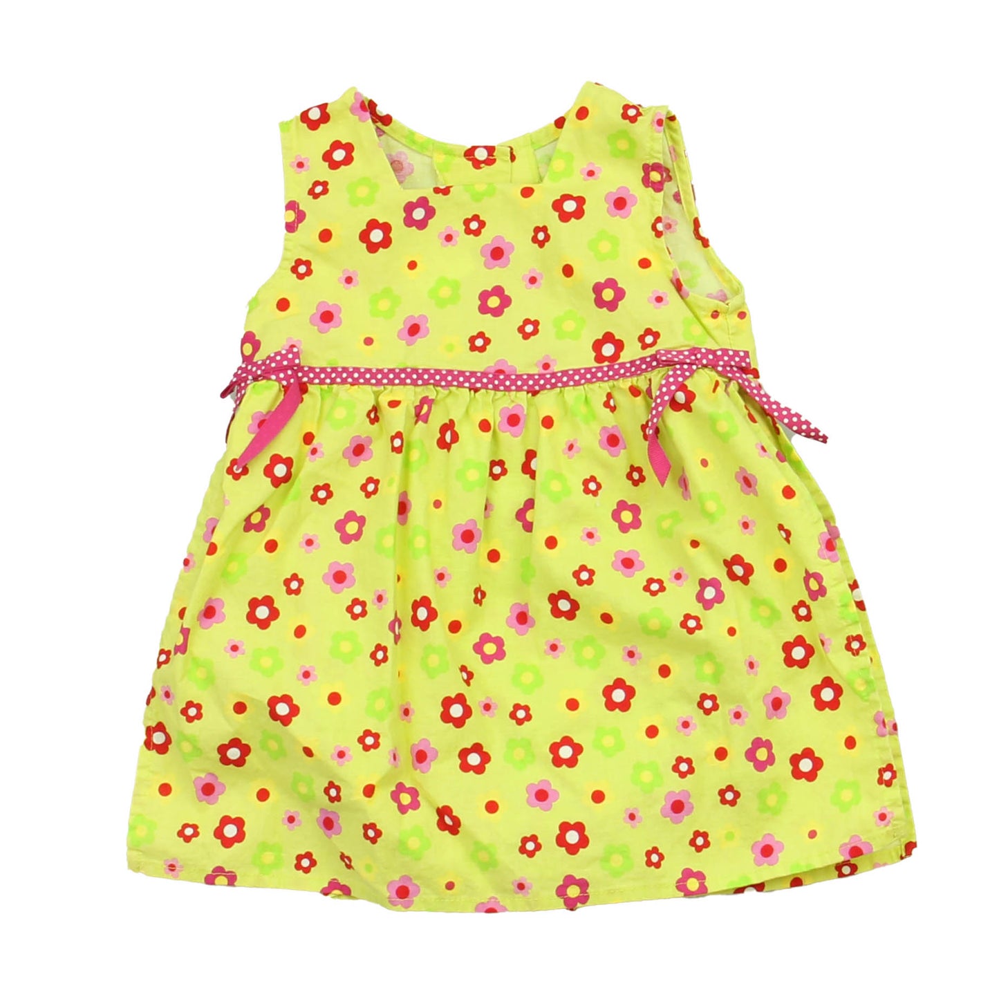 Bonnie Jean Girls Green | Red Floral Dress Size: 24 Months Green | Red Floral