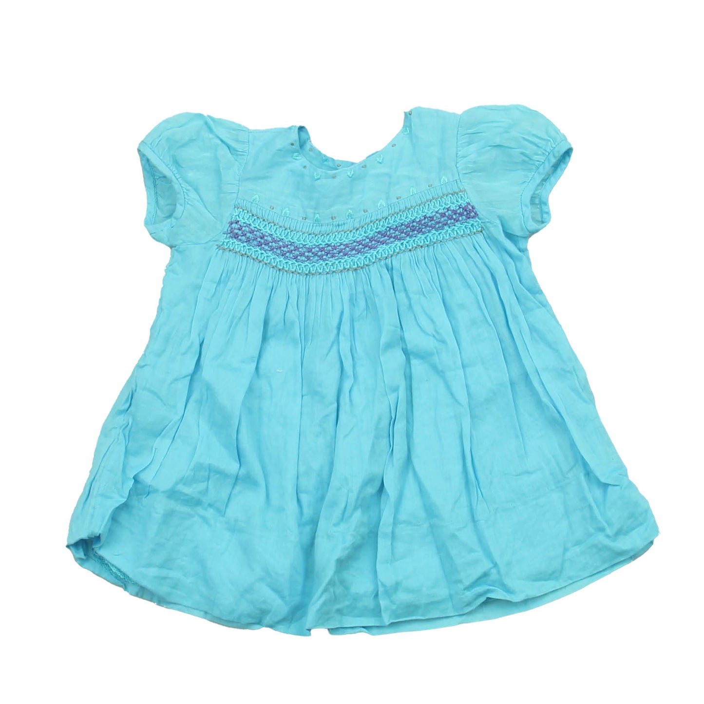 Bonpoint Girls Turquoise Dress Size: 12 Months Turquoise