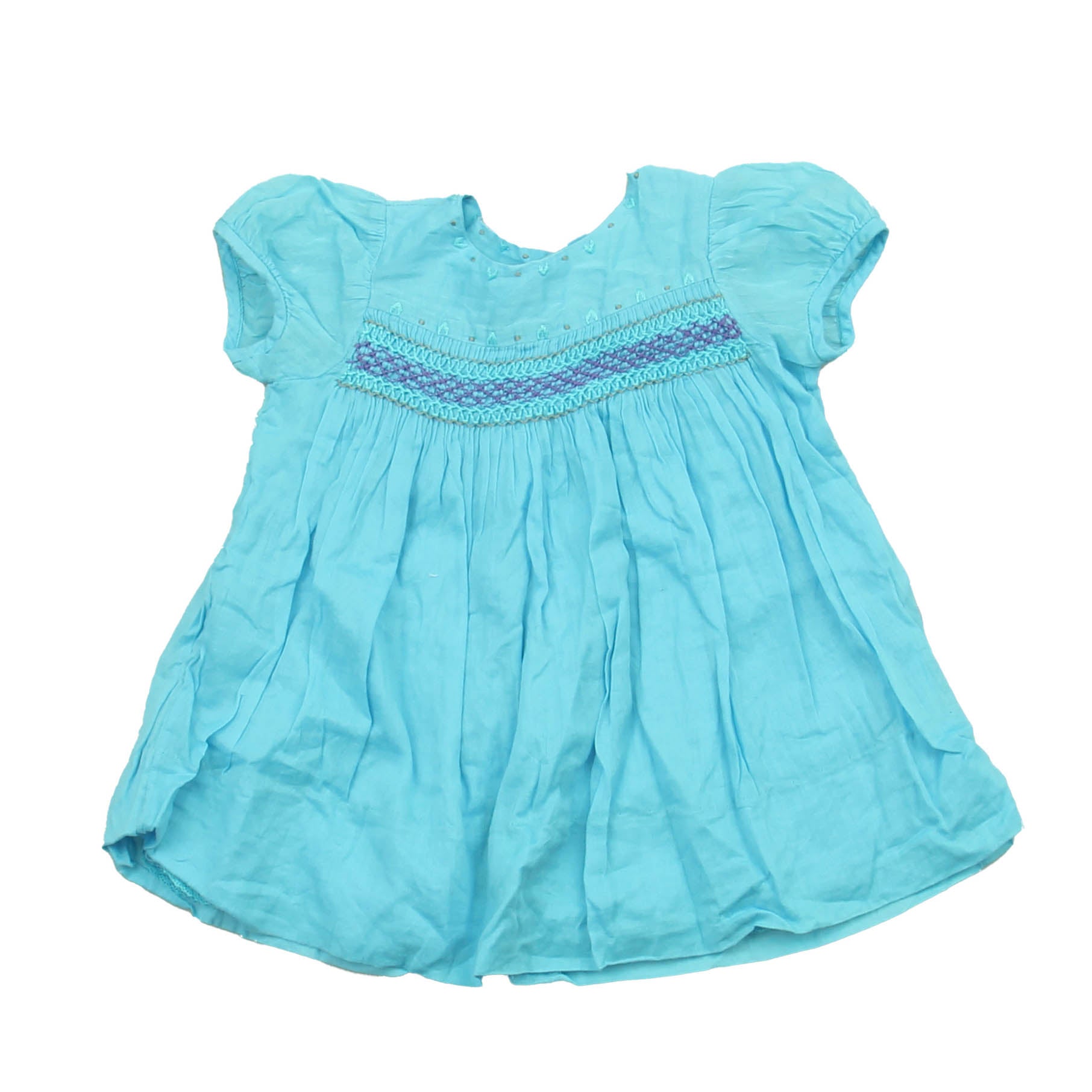 Bonpoint Girls Turquoise Dress Size: 12 Months Turquoise