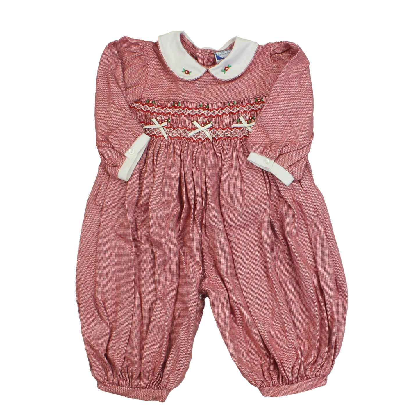 Carriage Boutiques Girls Red | White | Smocked Long Sleeve Outfit Size: 9 Months Red | White | Smocked