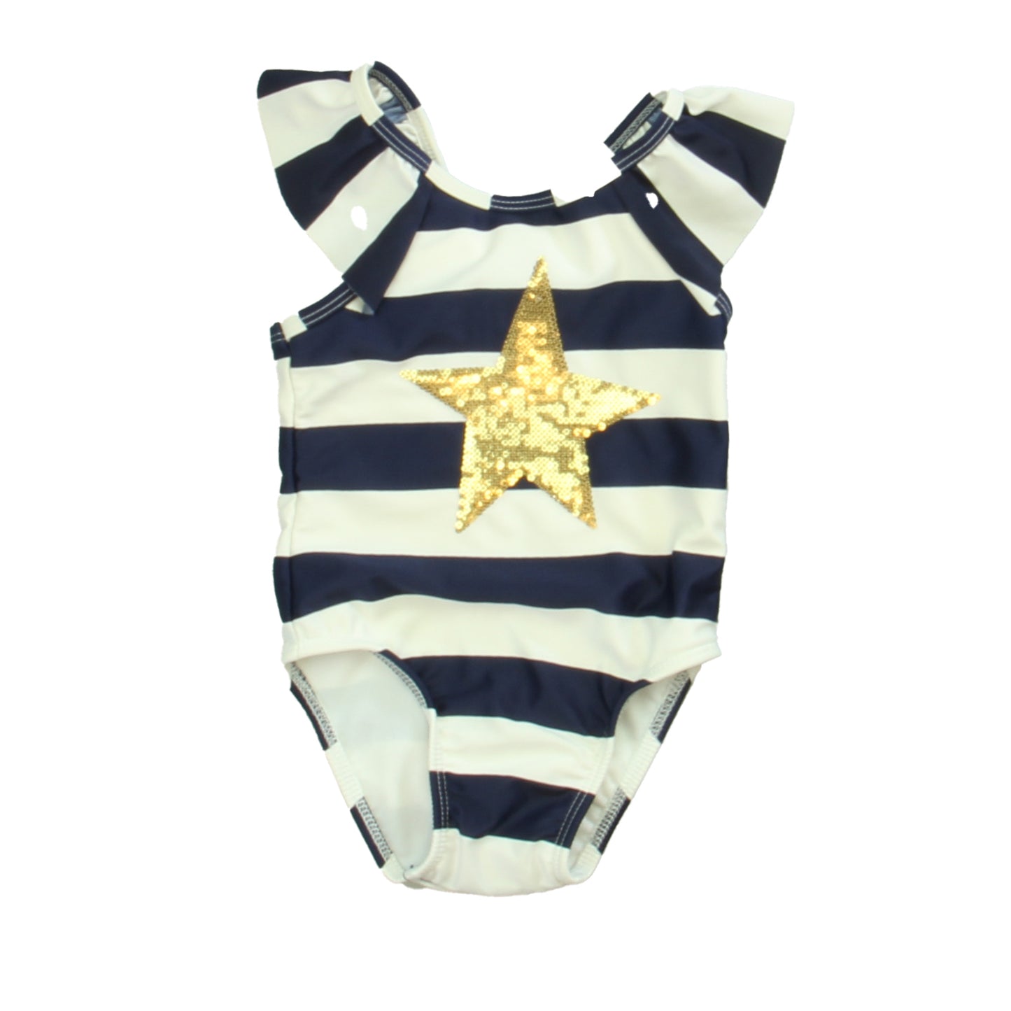 Cat & Jack Girls Navy Stripe 1-piece Swimsuit Size: 12 Months Navy Stripe