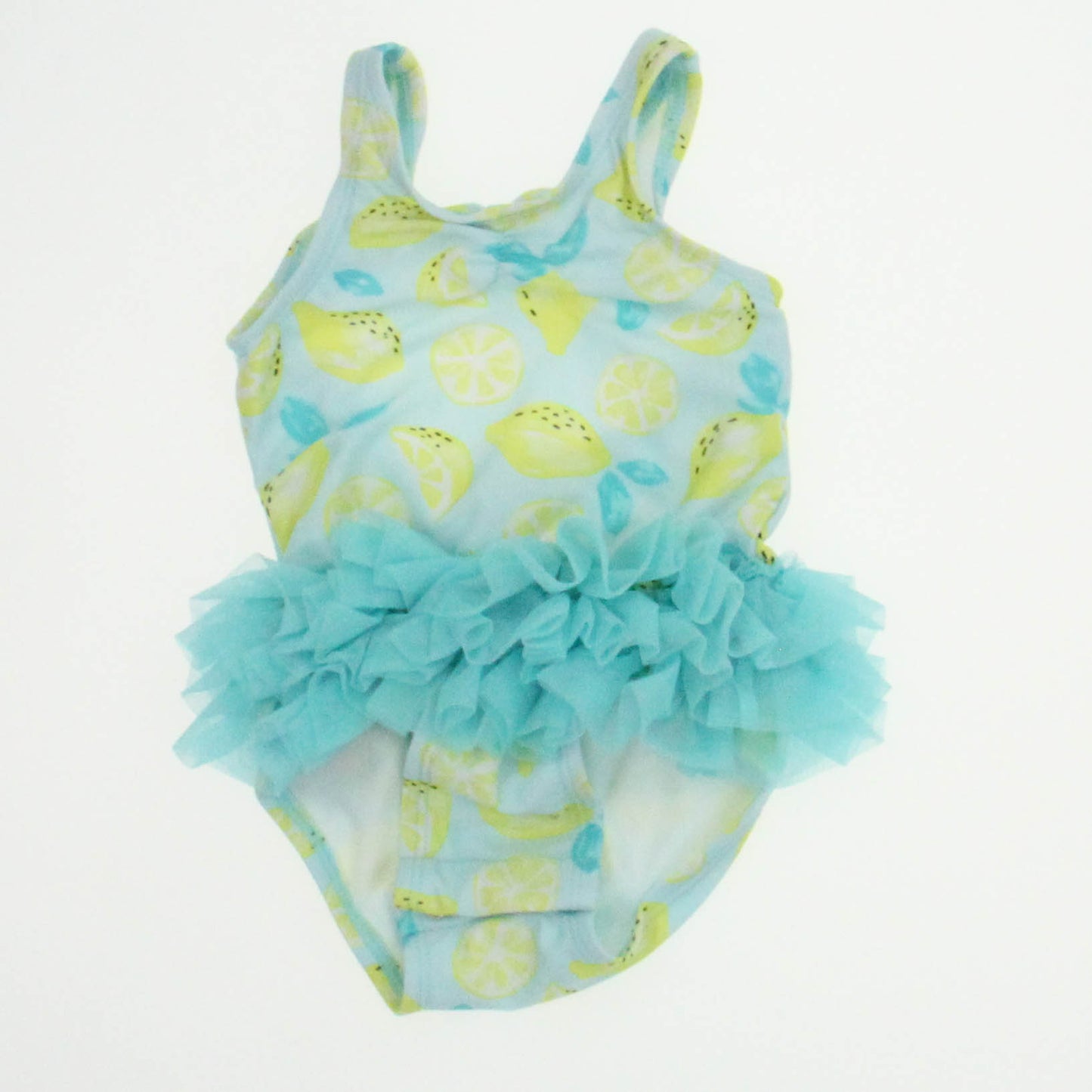 Cat & Jack Girls Aqua Lemons 1-piece Swimsuit Size: 6-9 Months Aqua Lemons