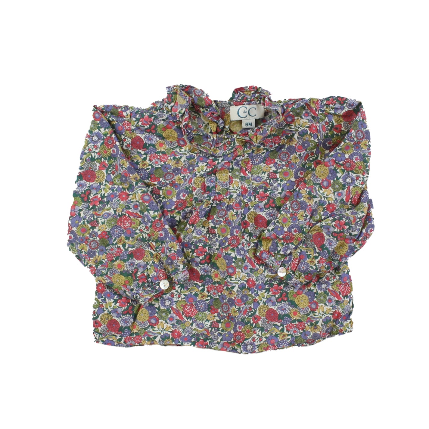 CdeC Girls Purple | Red | Floral Blouse Size: 6 Months Purple | Red | Floral