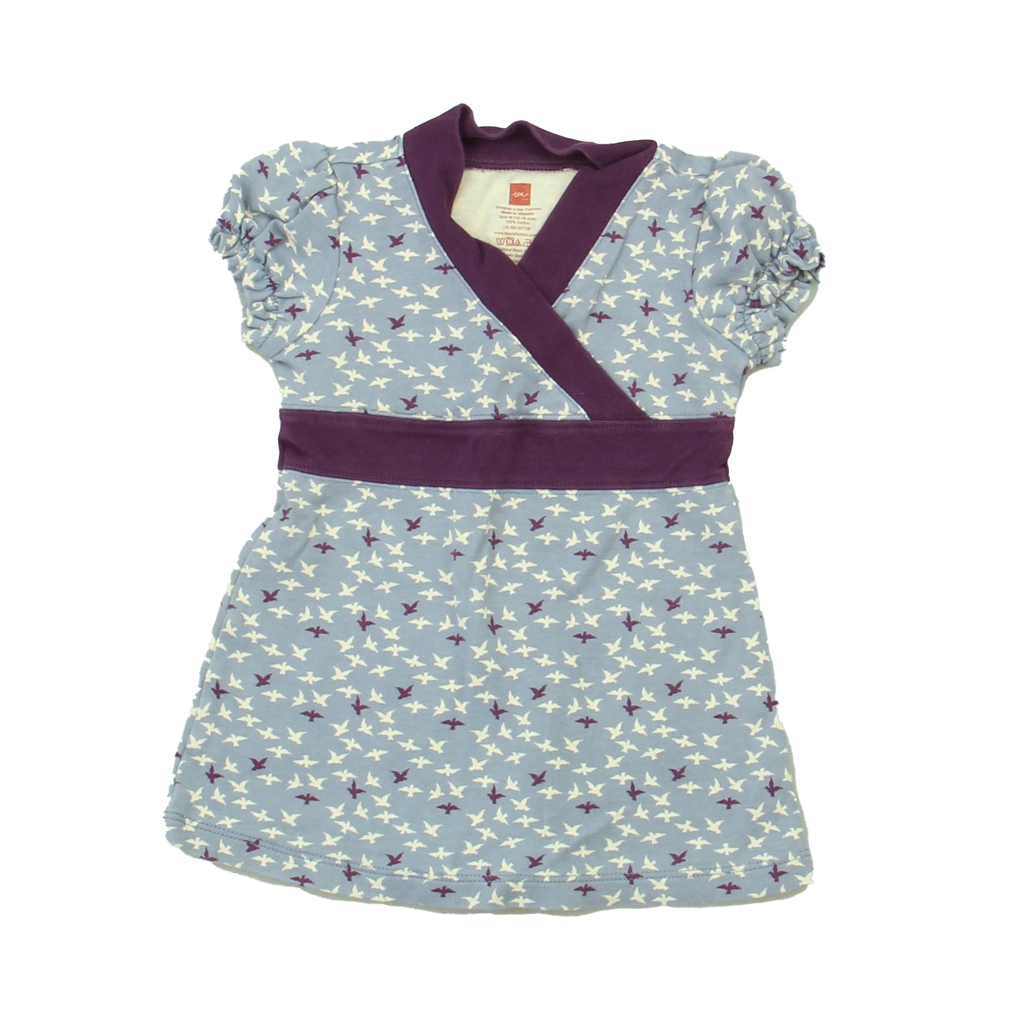 Tea. Girls Purple Birds Dress Size: 12-18 Months Purple Birds