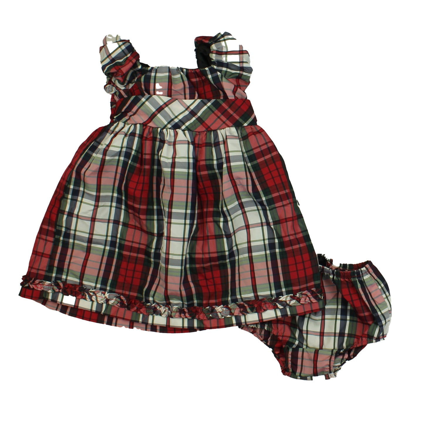Chaps Girls Red | White | Black | Plaid Special Occasion Dress Size: 12 Months Red | White | Black | Plaid