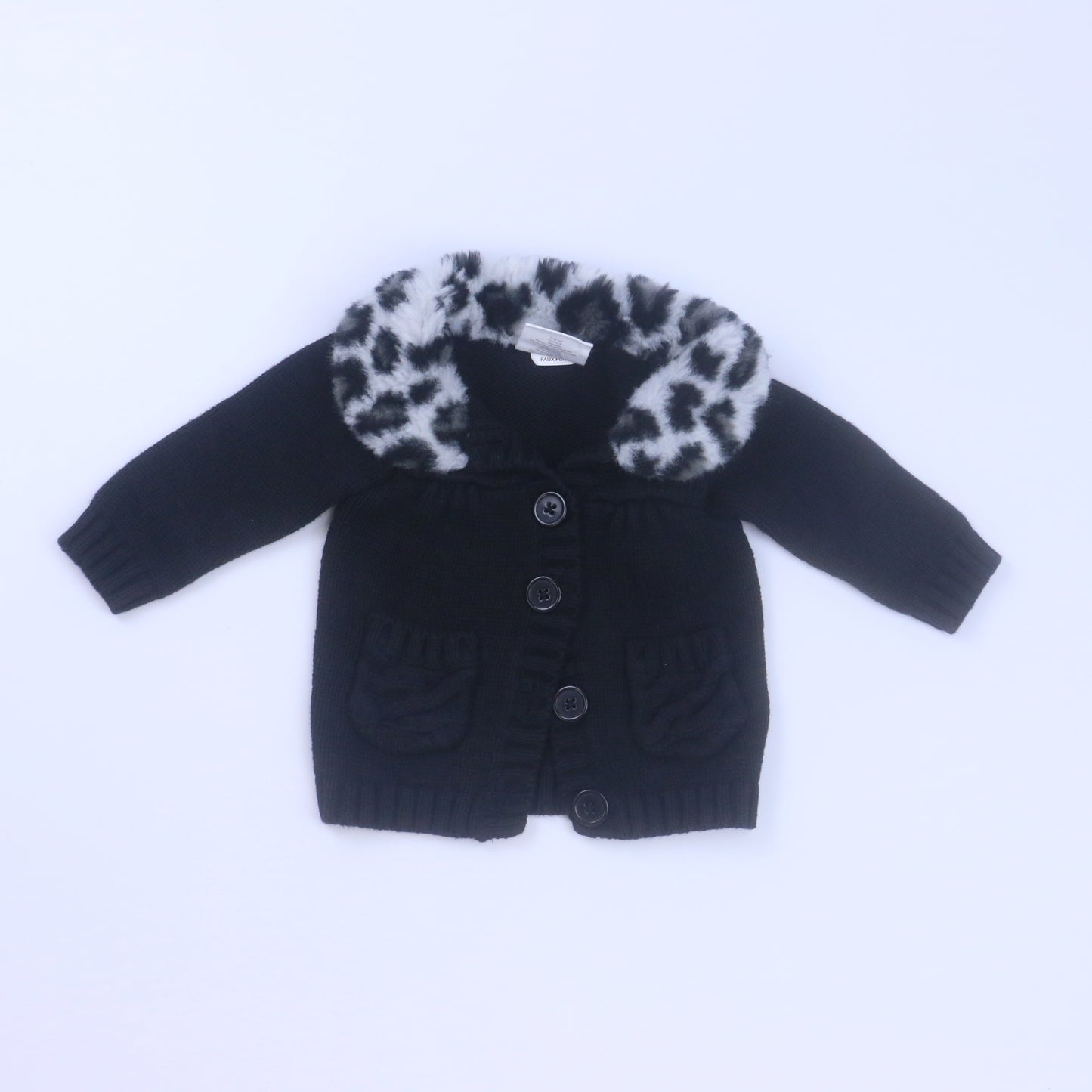 Crazy 8 Girls Black Cardigan Size: 3-6 Months Black