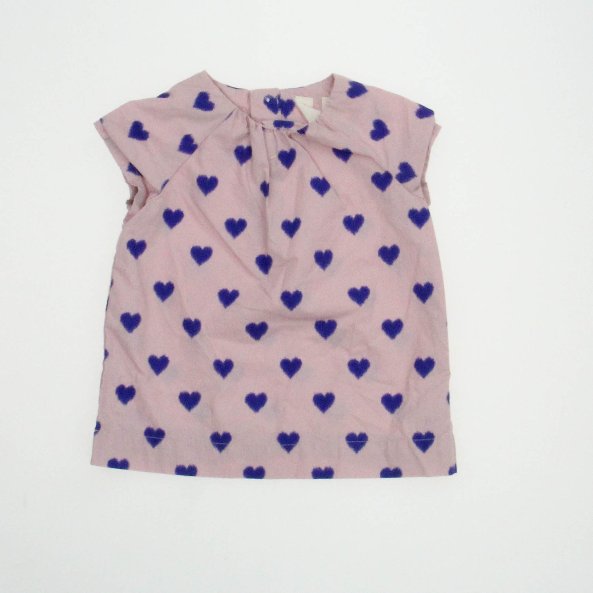 Crewcuts Girls Pink | Blue Hearts Dress Size: 0-6 Months Pink | Blue Hearts