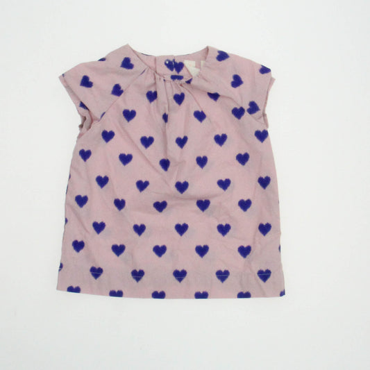 Crewcuts Girls Pink | Blue Hearts Dress Size: 0-6 Months Pink | Blue Hearts