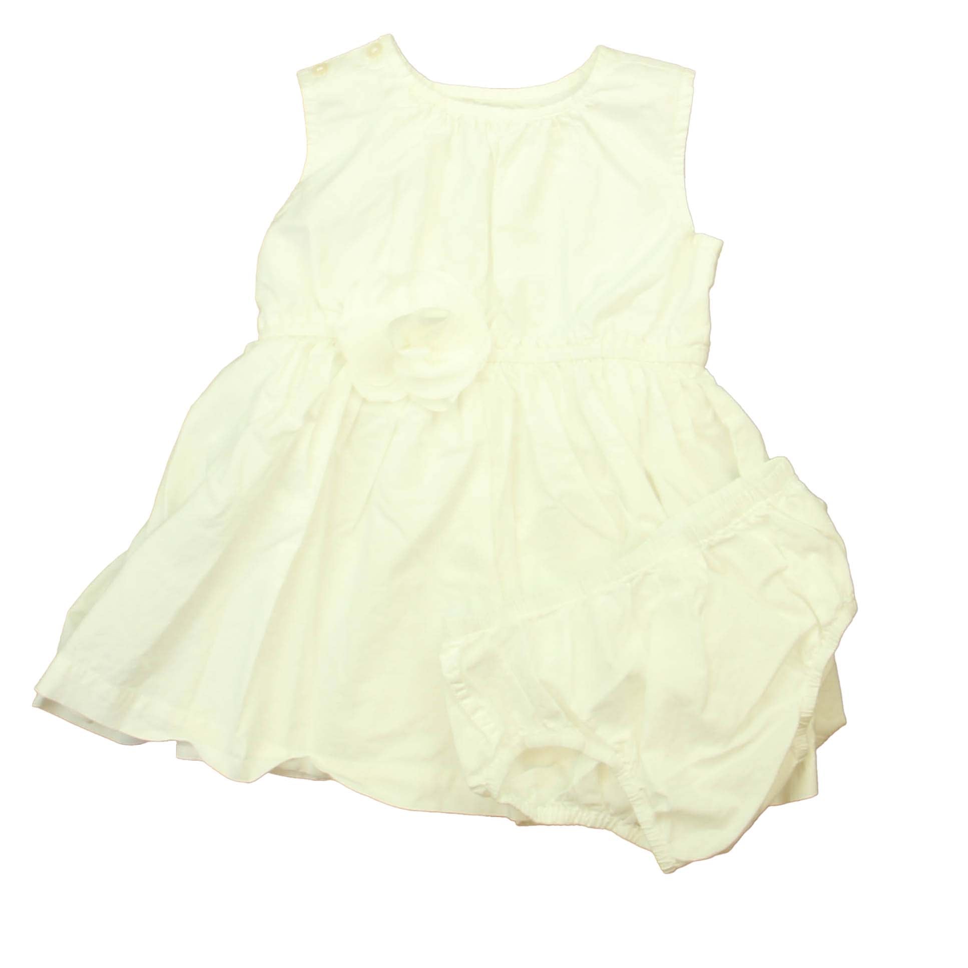Crewcuts Girls White Dress Size: 12-18 Months White