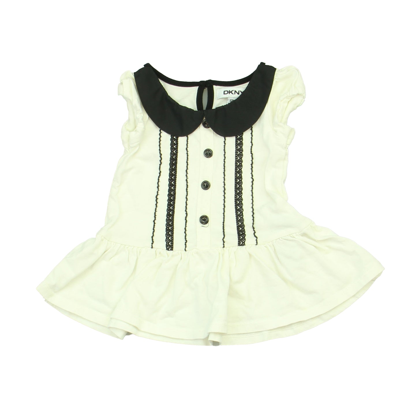 DKNY Girls White | Black Shirt Size: 12 Months White | Black