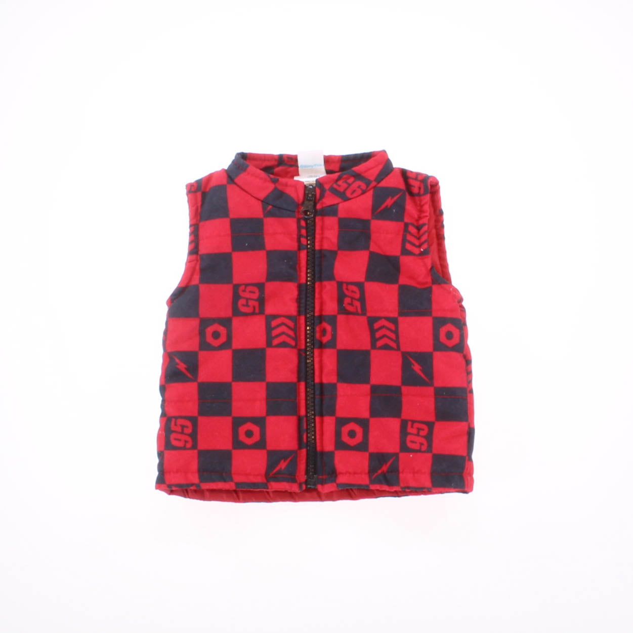Disney Boys Red and Black Checkered Vest Size: 0-3 Months Red and Black Checkered