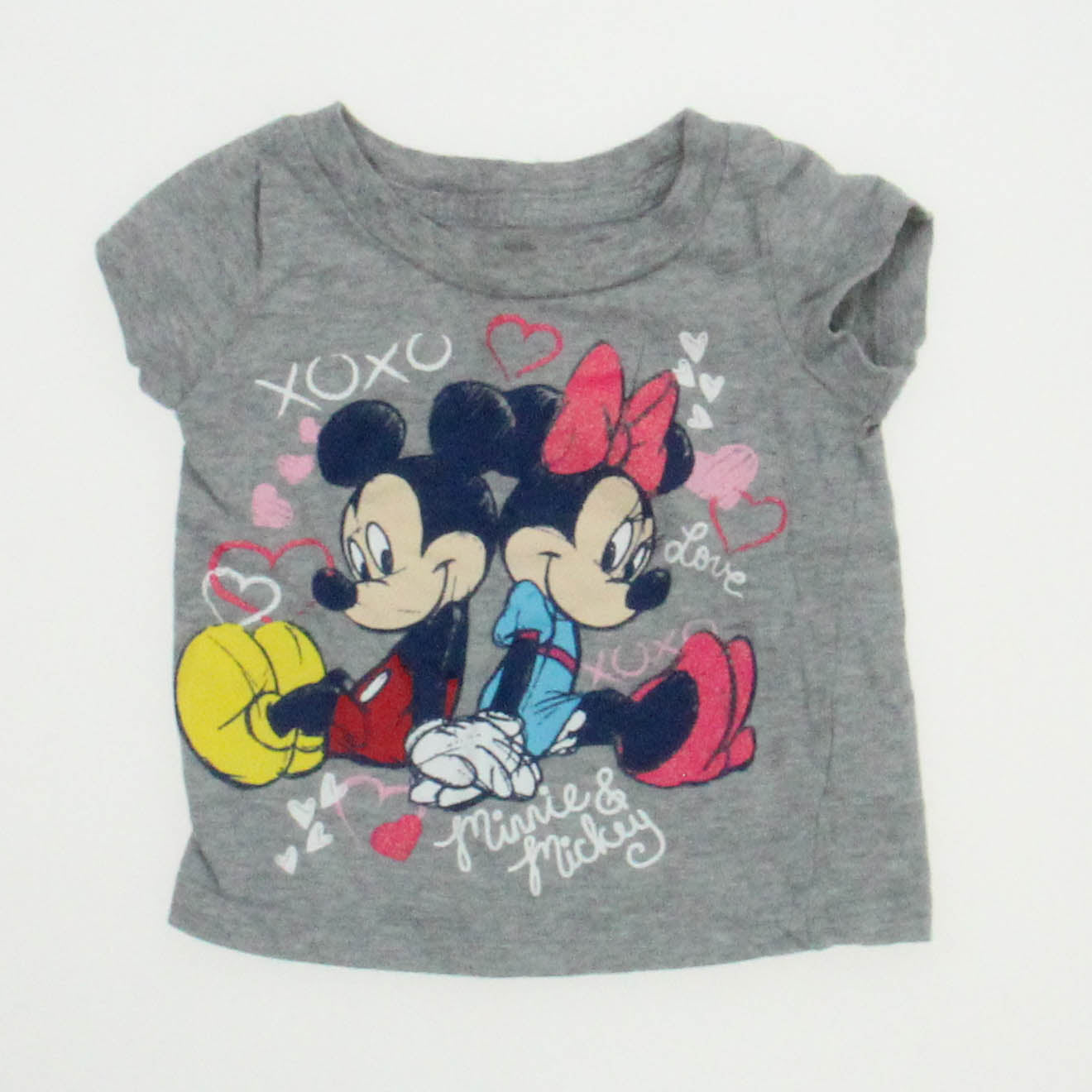 Disney Girls Gray | Minnie & Mickey Mouse Short Sleeve Shirt Size: 3-6 Months Gray | Minnie & Mickey Mouse