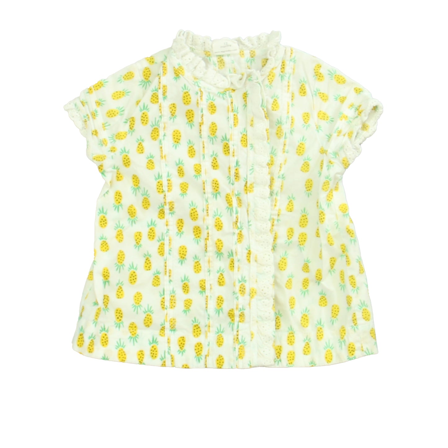 Egg Girls White Pineapple Blouse Size: 12 Months White Pineapple