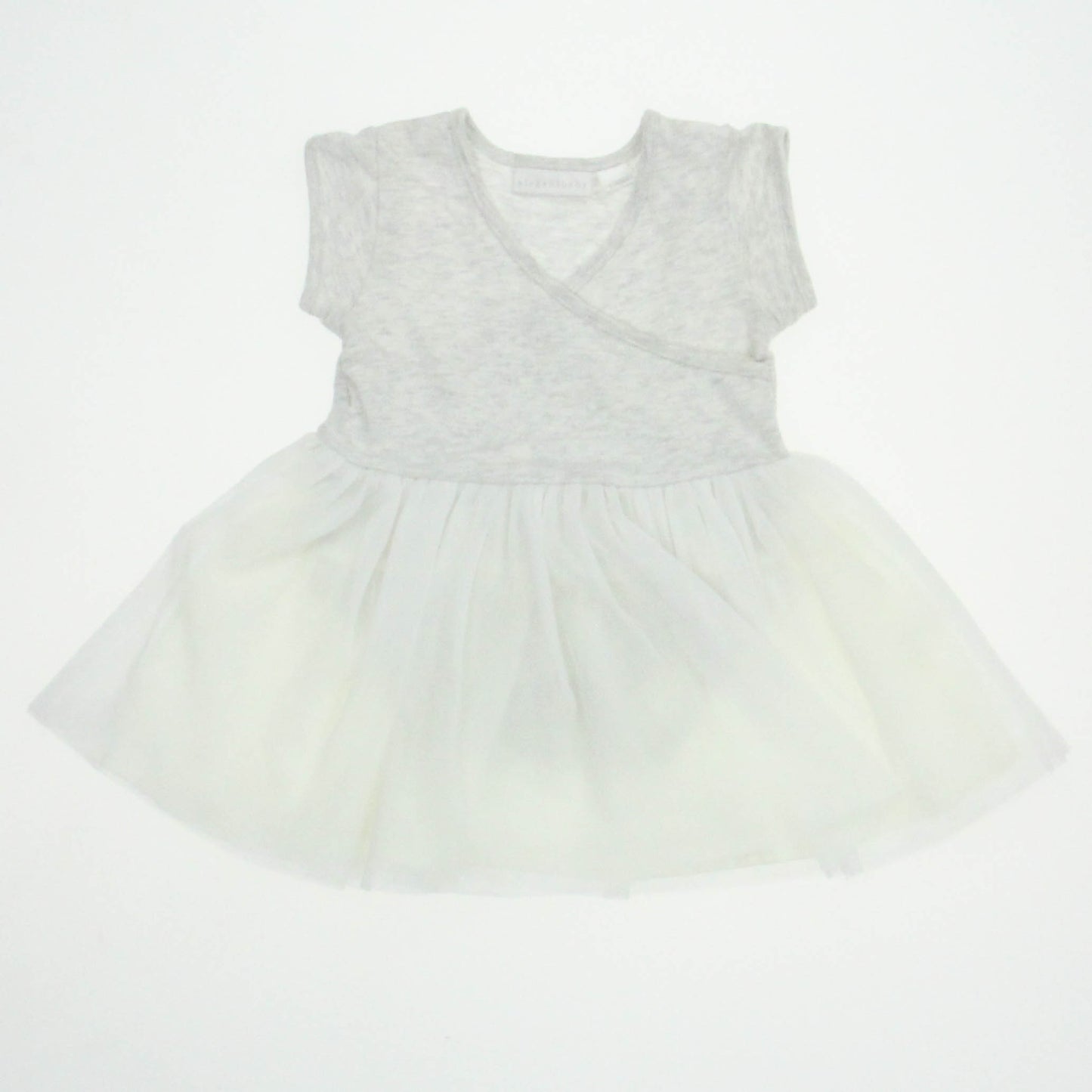 Elegant Baby Girls Gray | White Dress Size: 6-12 Months Gray | White