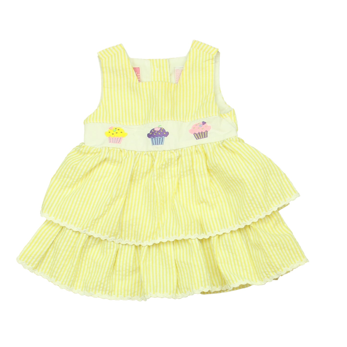 Ellemenno Girls Yellow | Cupcakes Dress Size: 3 Months Yellow | Cupcakes