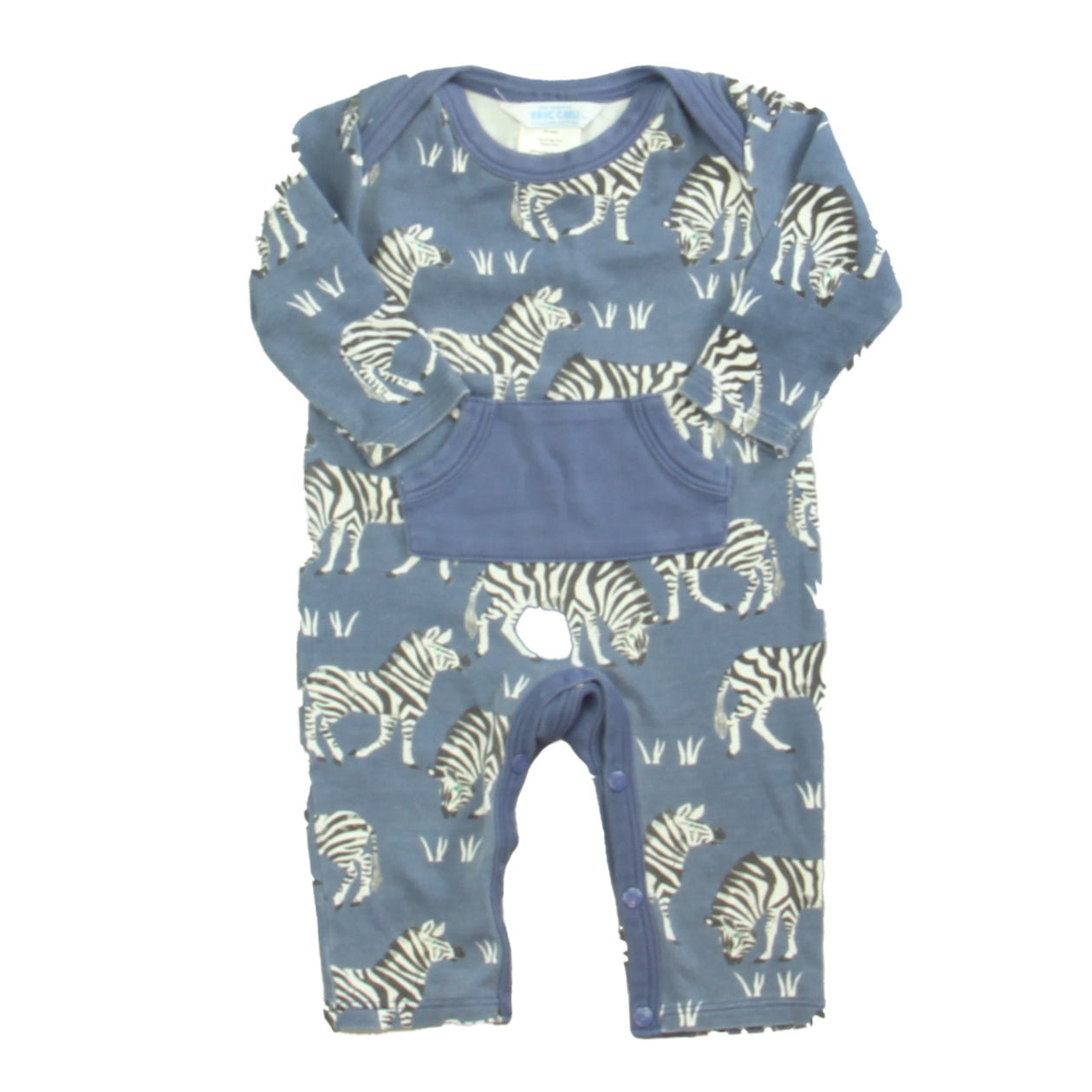 Eric Carle Boys Blue Zebra Long Sleeve Outfit Size: 3-6 Months Blue Zebra