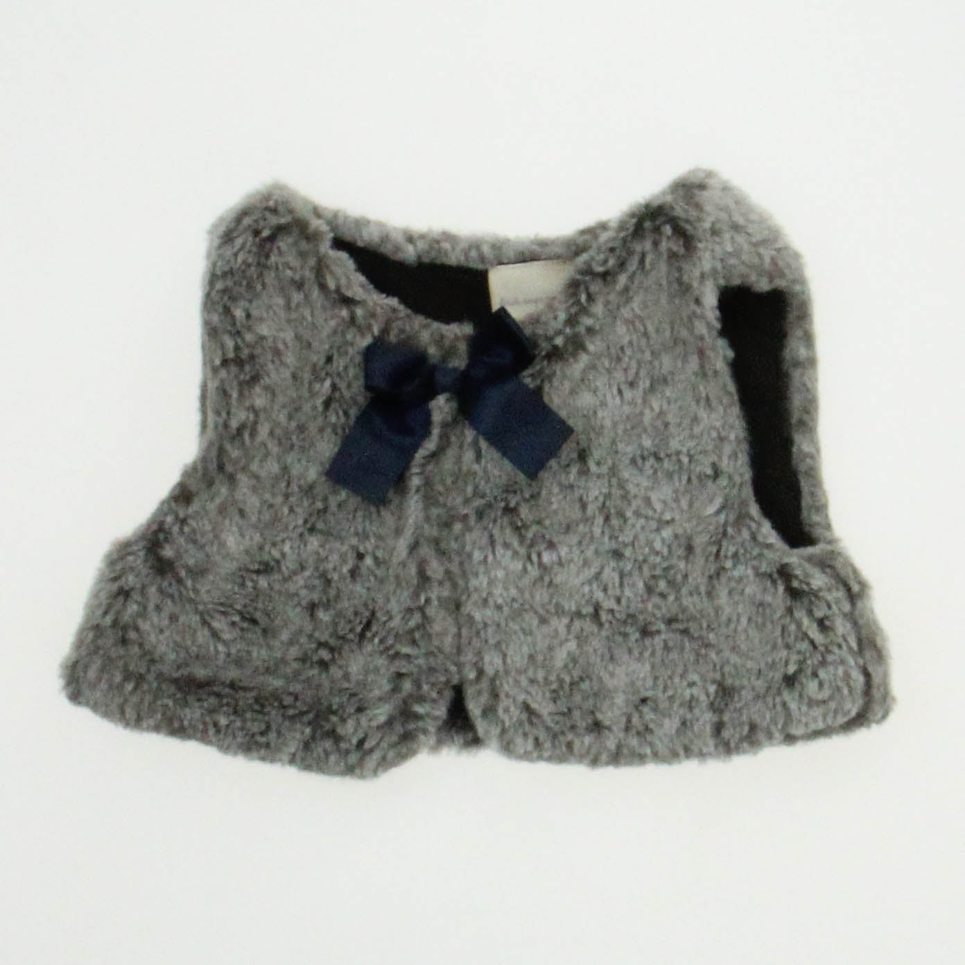 First Impressions Girls White | Brown | Fur Vest Size: 24 Months White | Brown | Fur